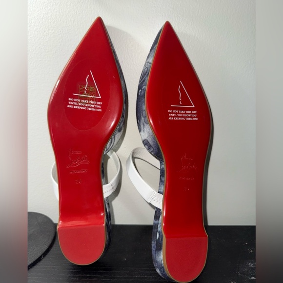 Christian Louboutin Denim Flat Mules - Picture 4 of 5